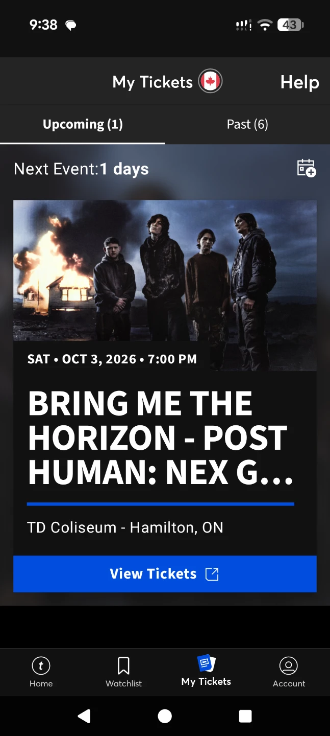 Bring me the horizon and motionless in white ticket