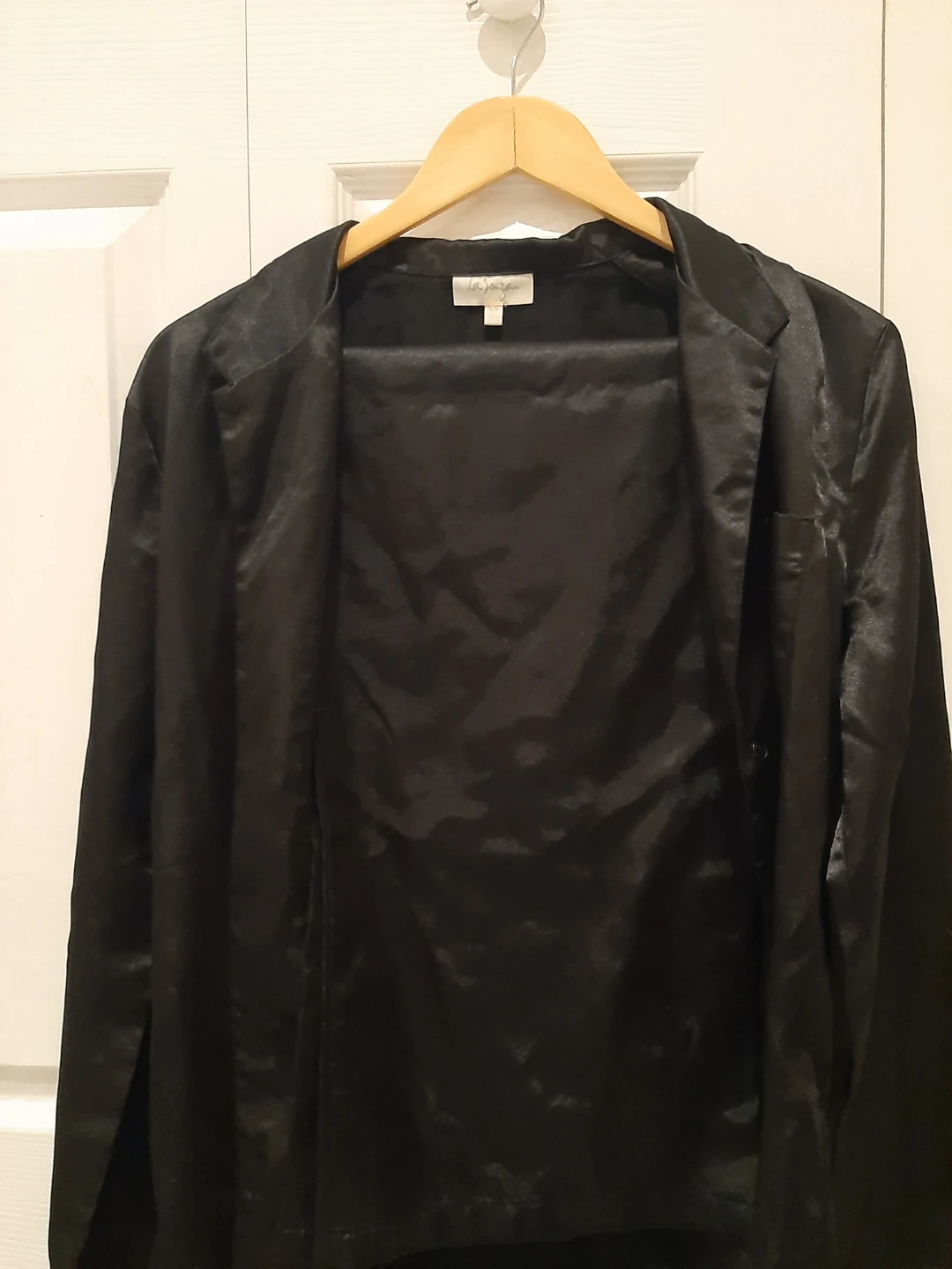 La Senza Black Satin Pajama Top and pj pants - photo 2