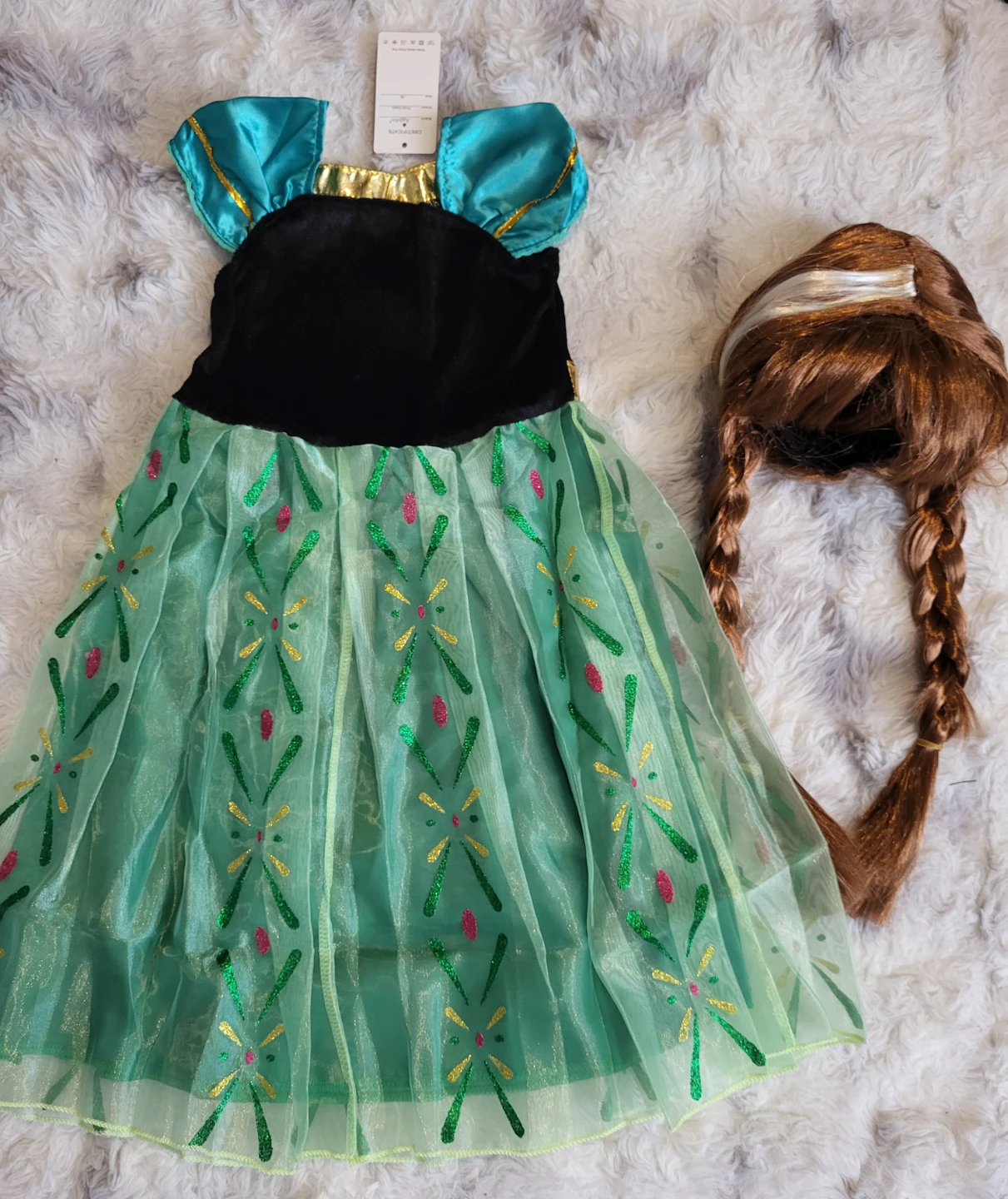 New Anna Frozen Costume Dress with Wig - photo 5