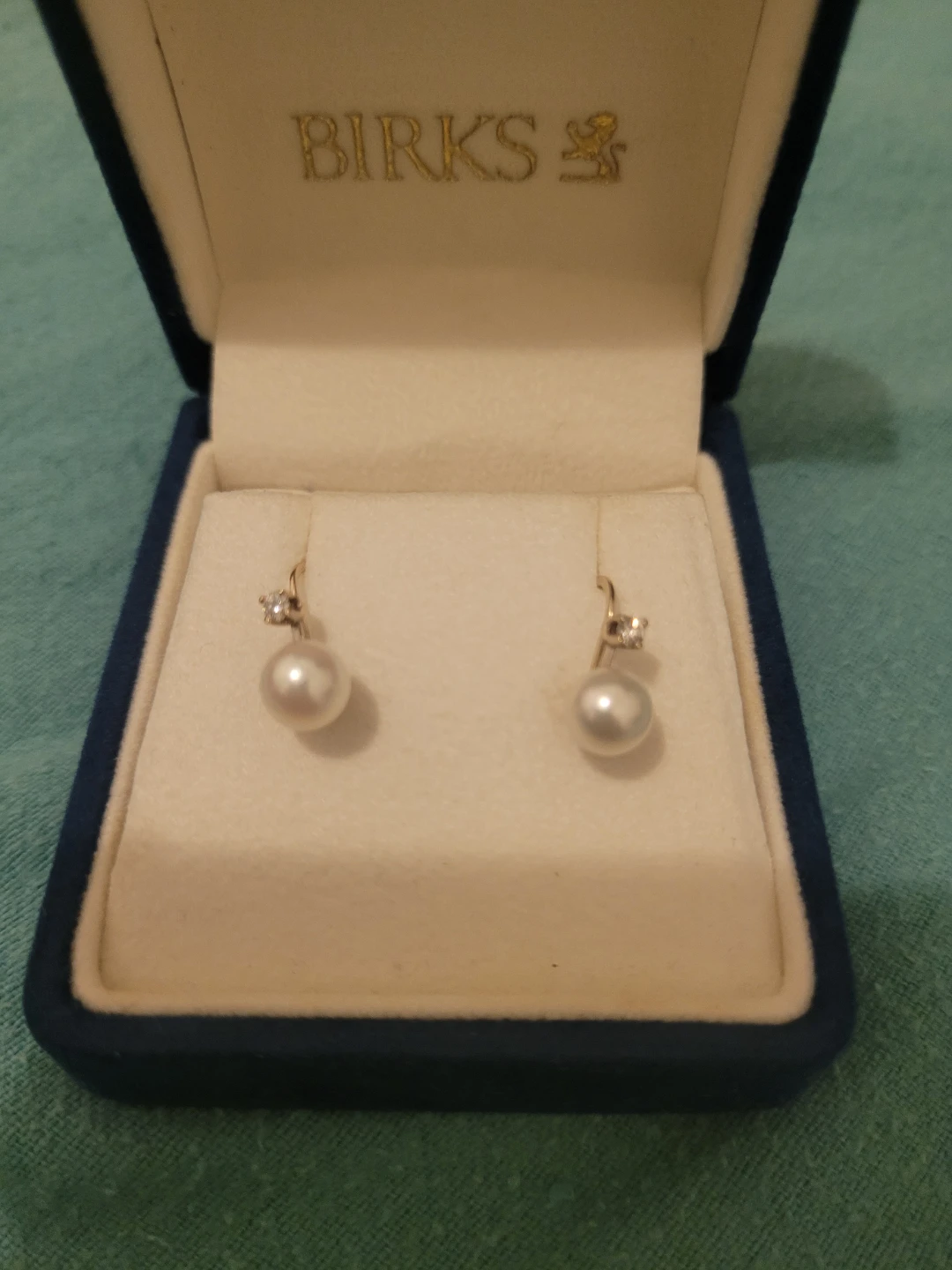 Birks Pearl and Diamond Earrings