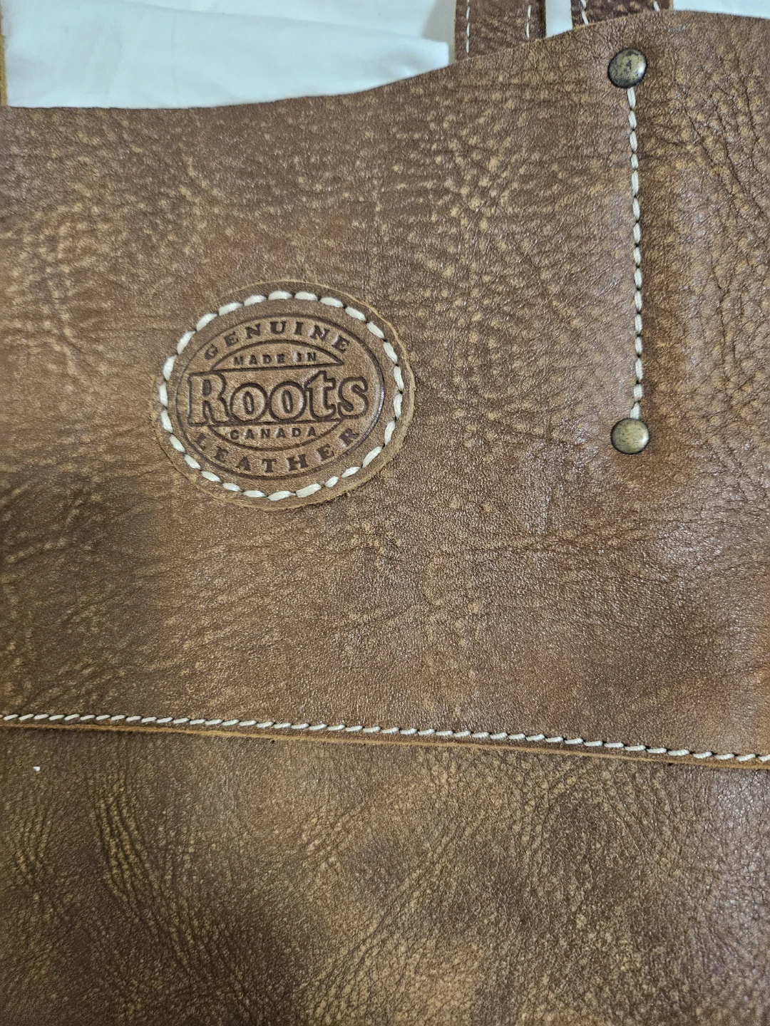 genuine leather roots tote bag - photo 3