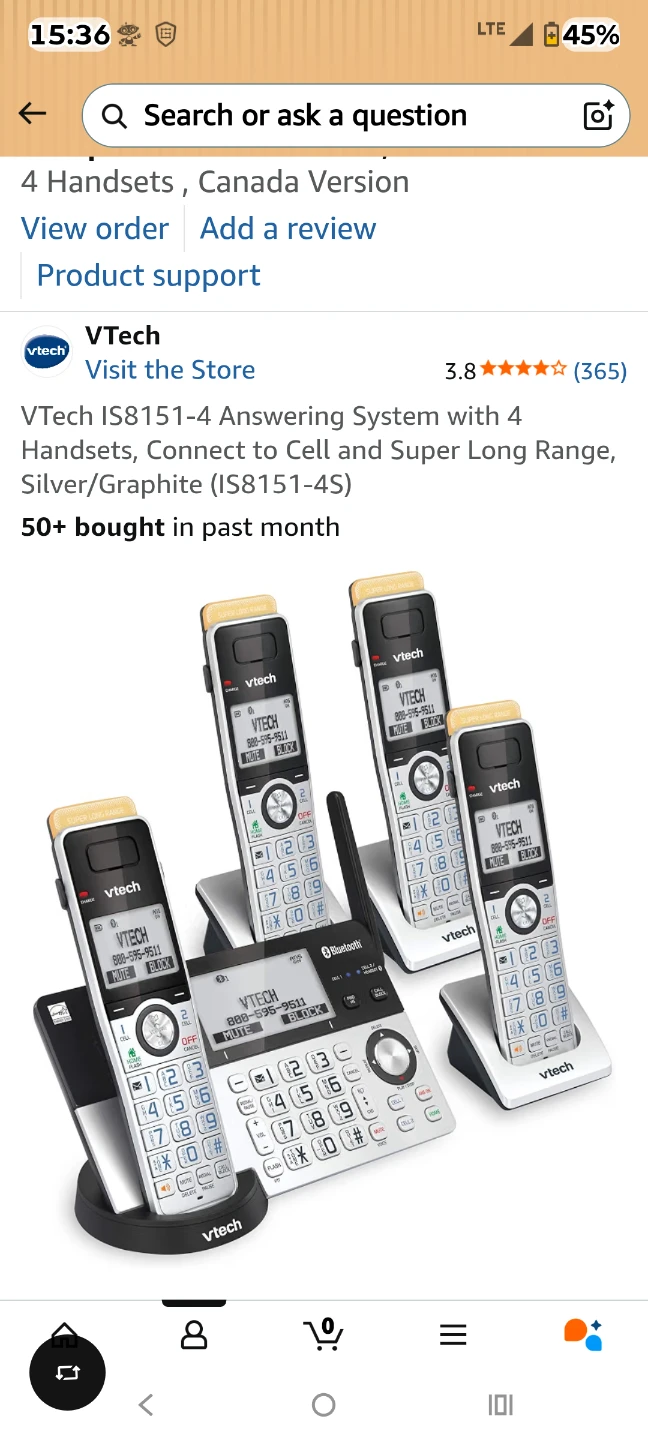 VTech IS8151-4 Answering System with 4 Handsets