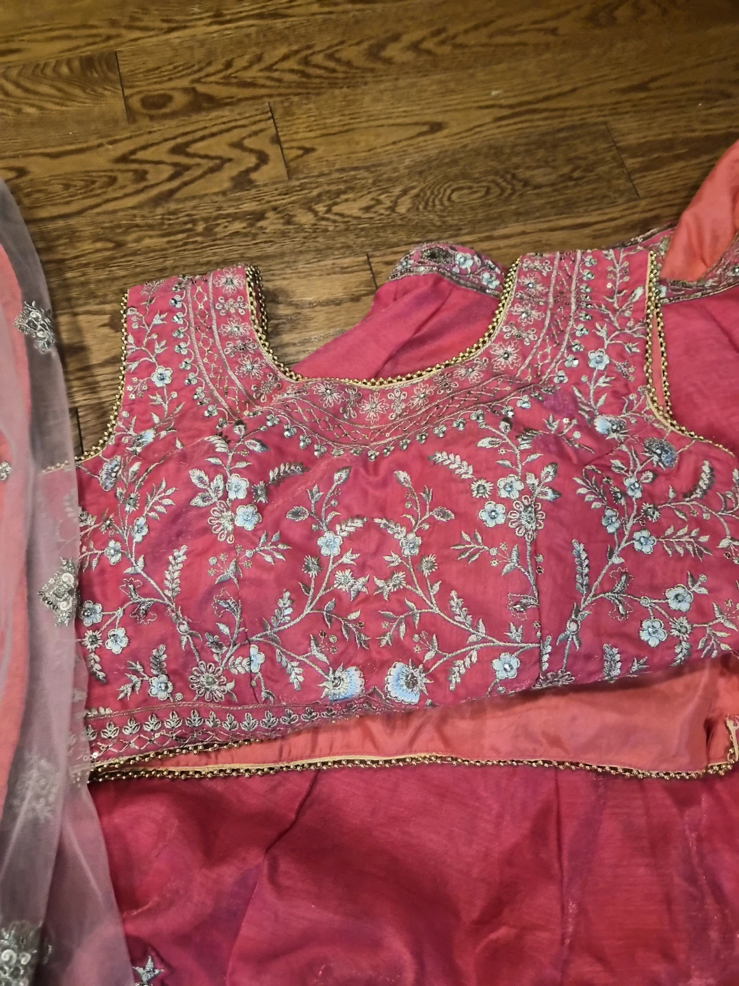 Pink Embroidered Lehenga Choli Set - photo 3