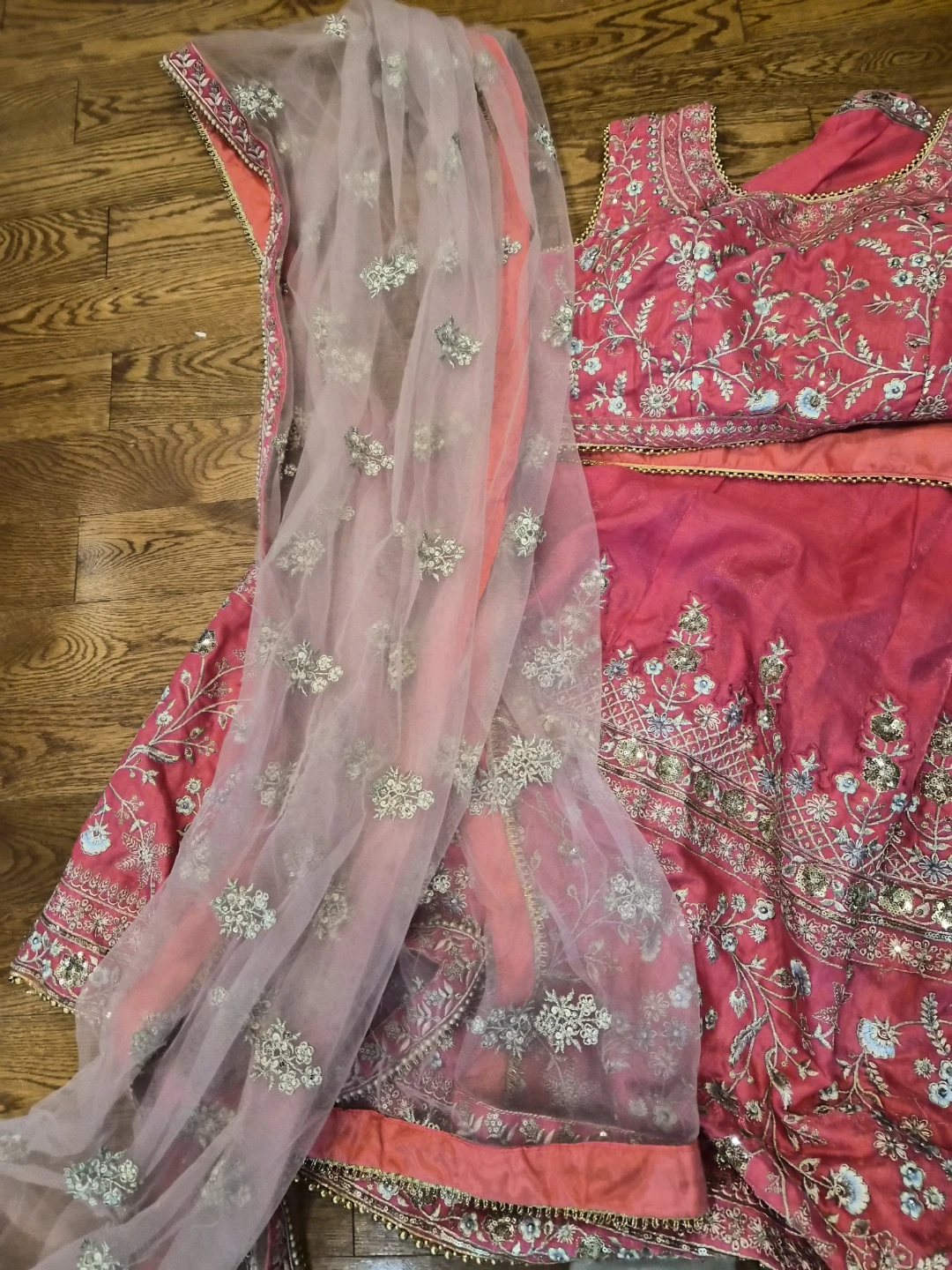 Pink Embroidered Lehenga Choli Set - photo 4