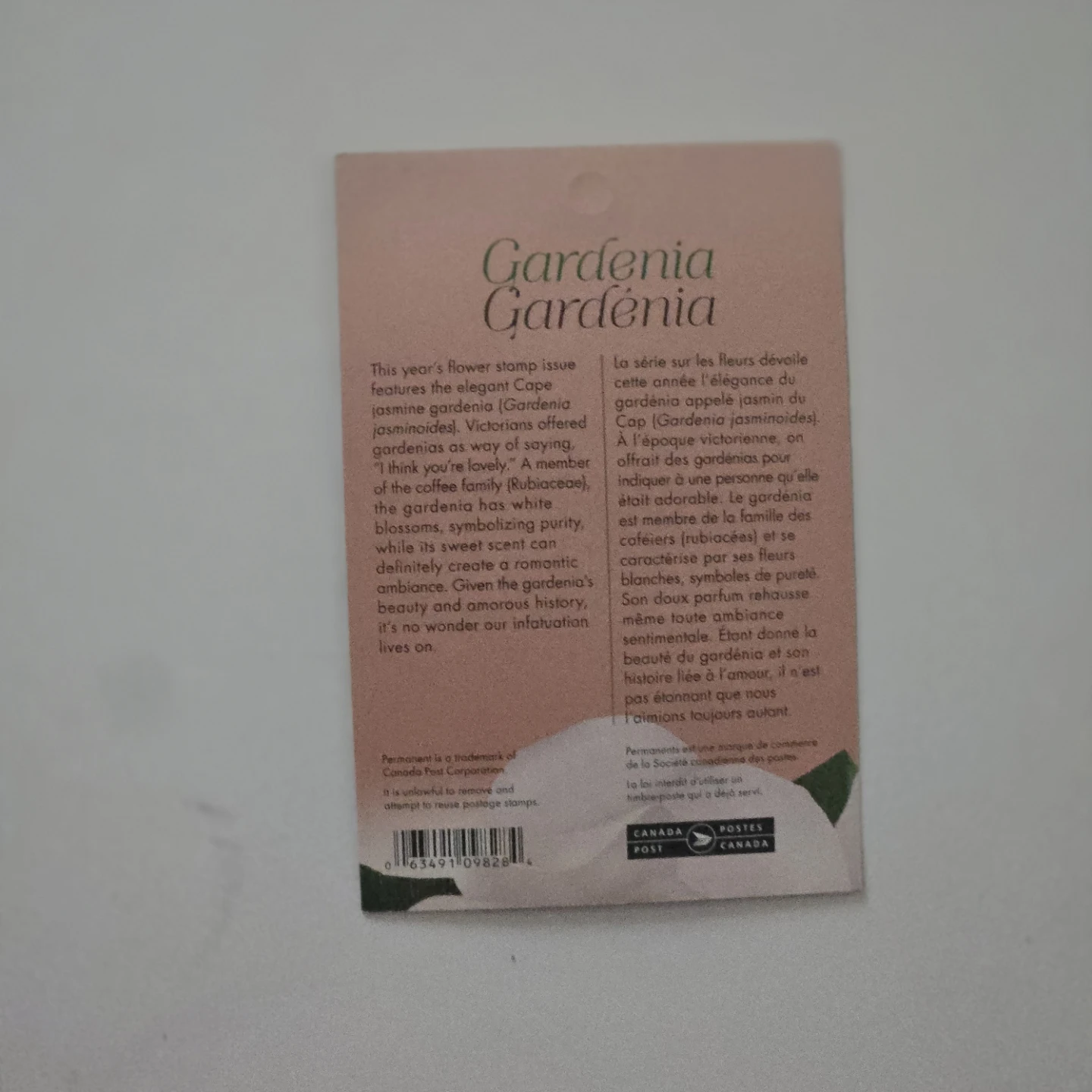 Canada Post Gardenia Permanent Stamps - photo 4