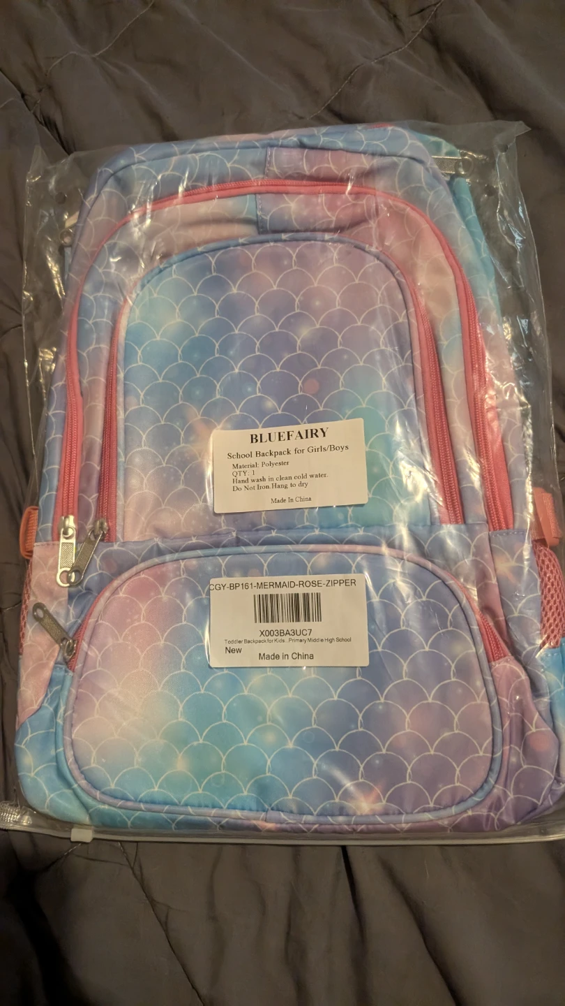 Bluefairy Mermaid Scale School Backpack
