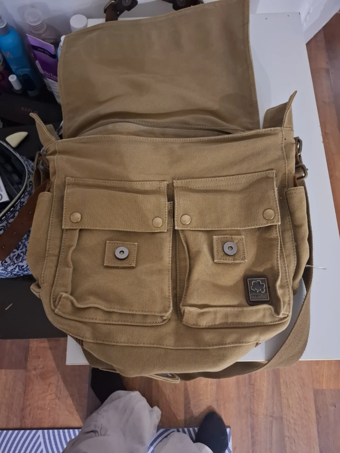S.C. Cotton Canvas Messenger Bag - photo 2