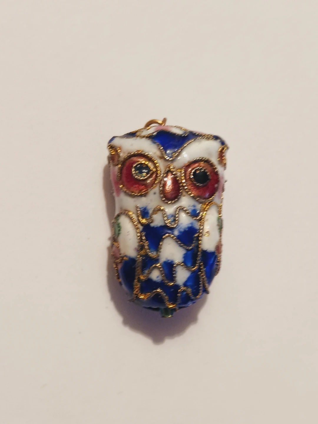 Cute Vintage Owl Cloisonne Pendant