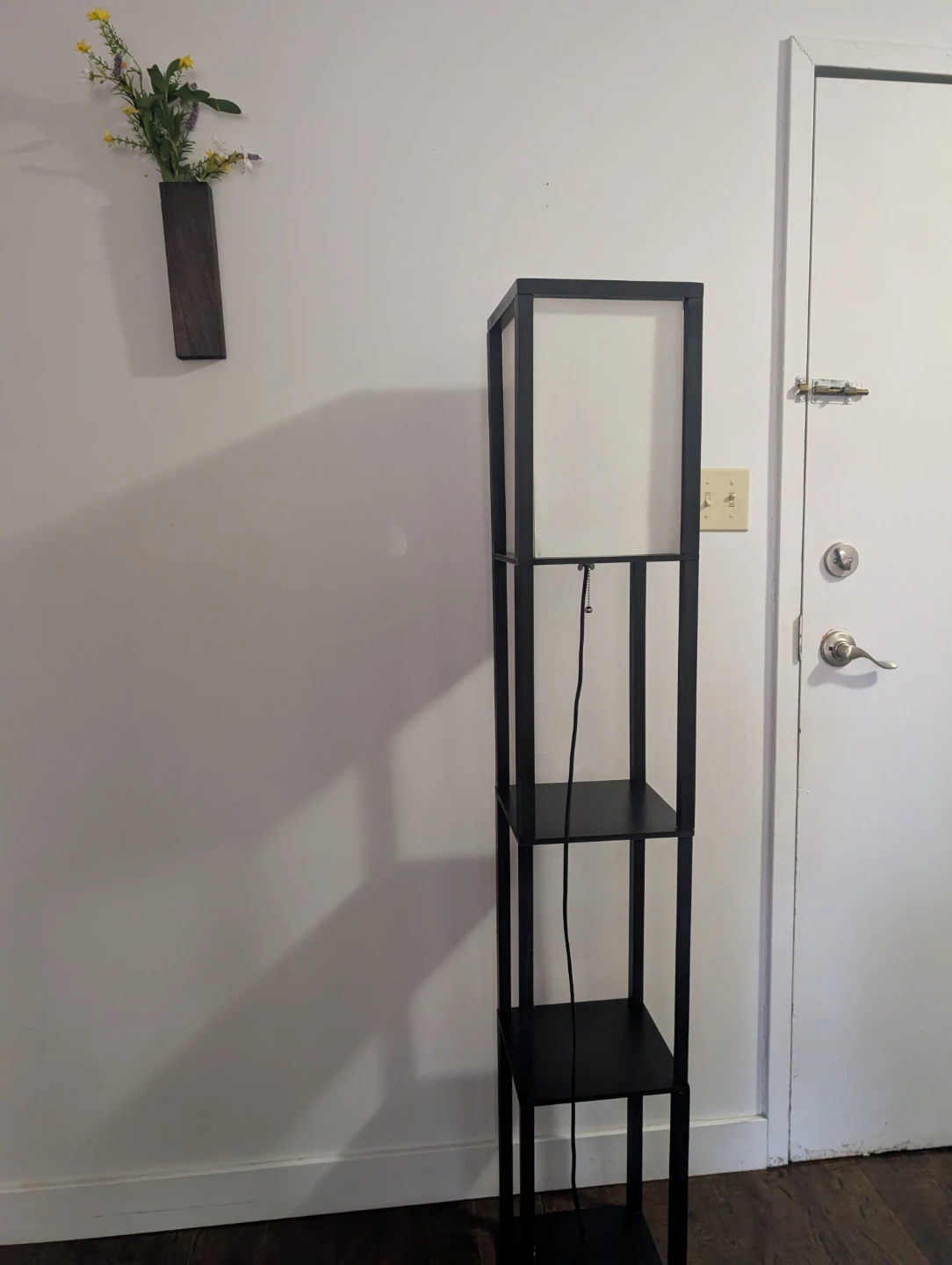Black Floor Lamp with Shelves - photo 2