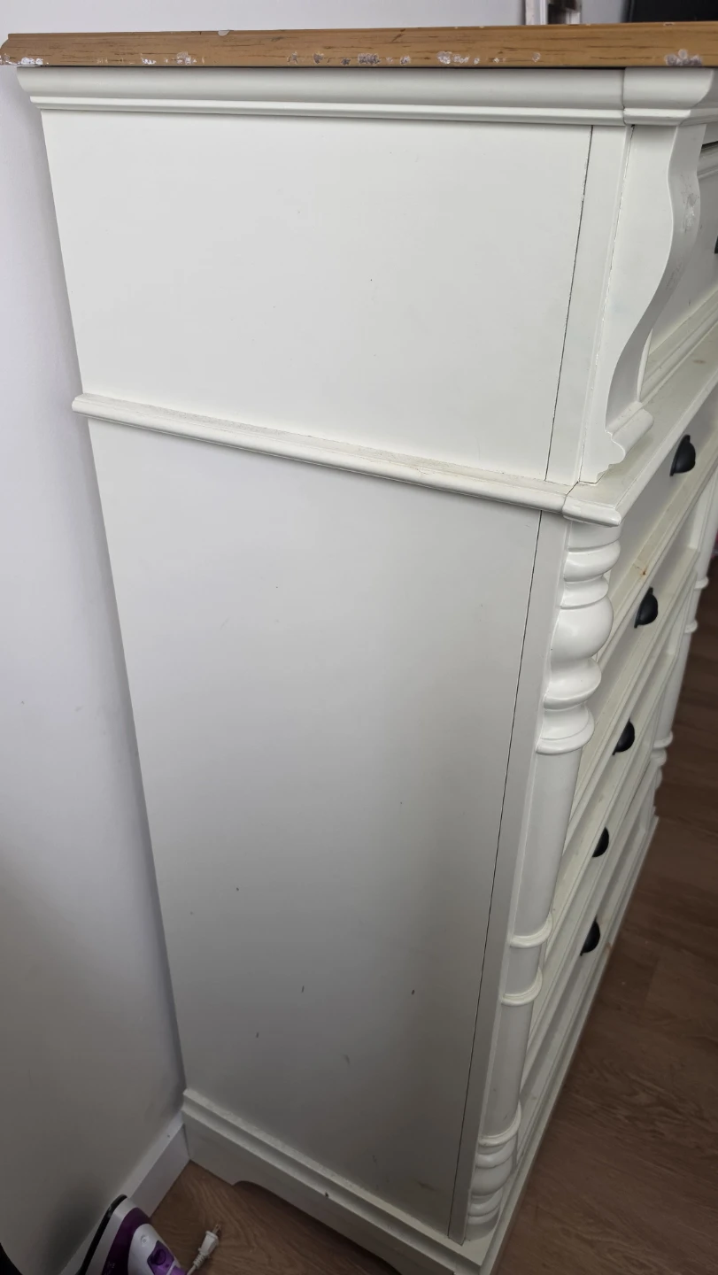 Off-White Tall Dresser with Six Drawers - photo 2