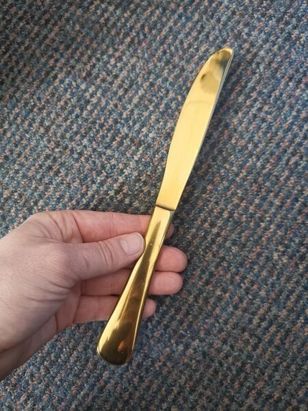 Gold Coloured Table Knife 12pc new - photo 2