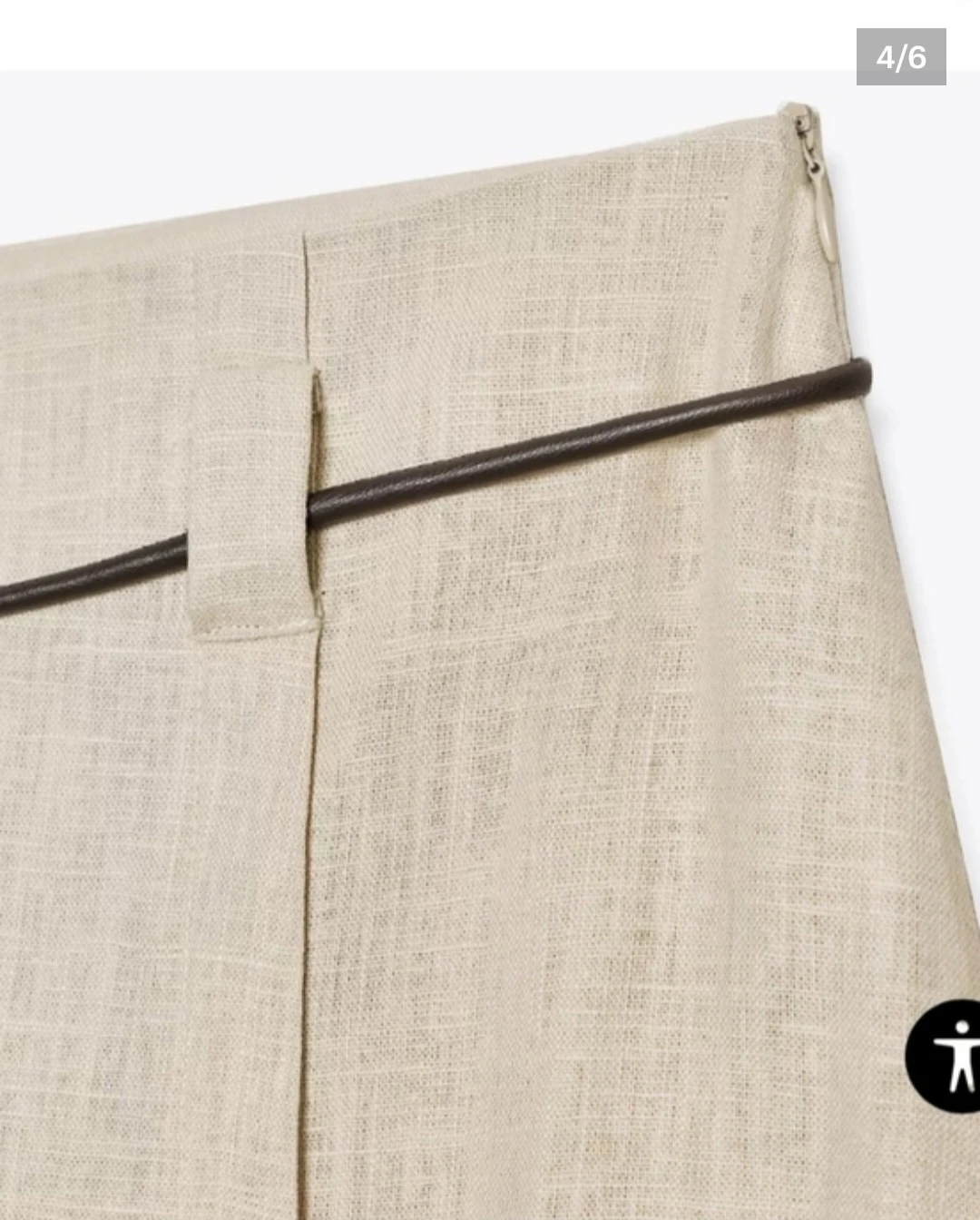 Zara Linen Blend Belted Midi Skirt Beige - photo 4