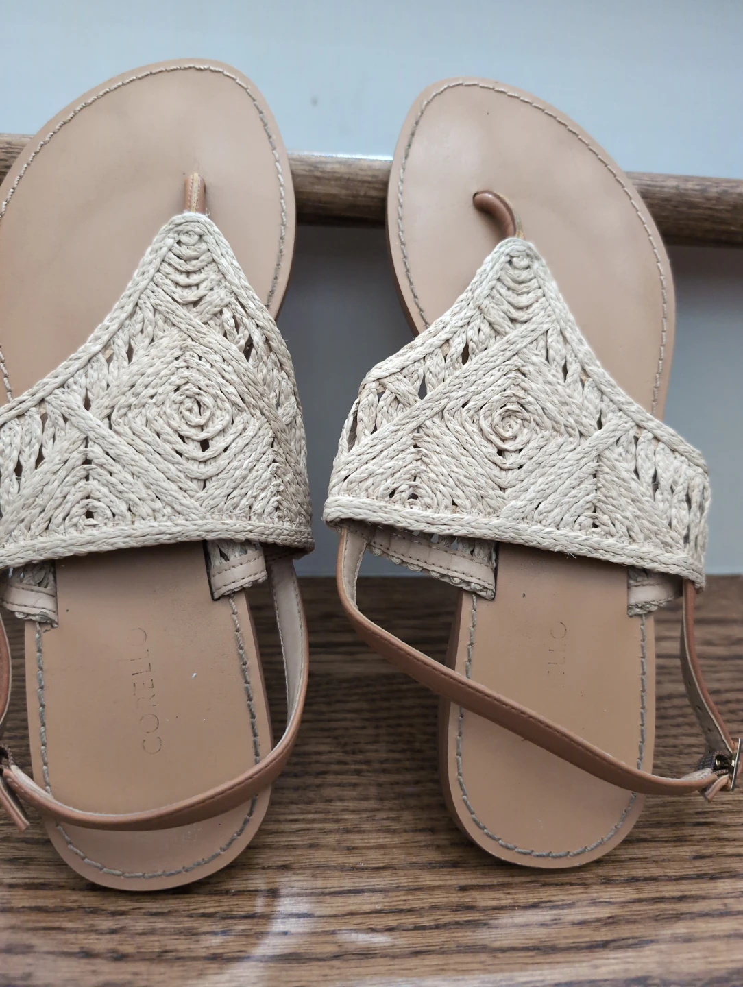 Corello Beige Woven Sandals
