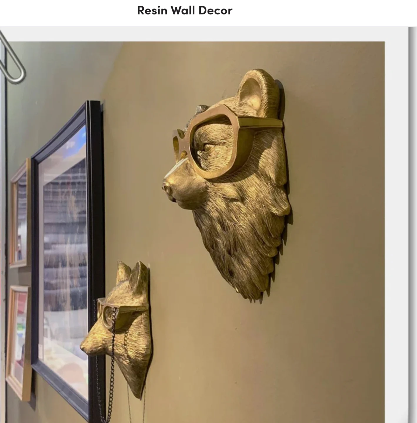 Aydia Premuim Edition Gold bear Wall Decor WITH ELEGANT FRAME - photo 4