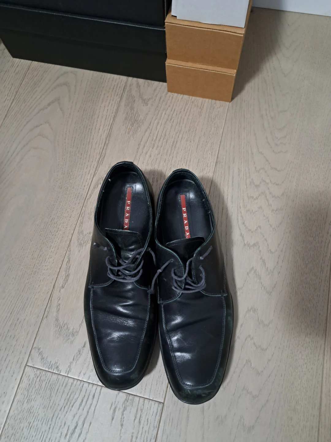 Prada Black Leather Dress Shoes