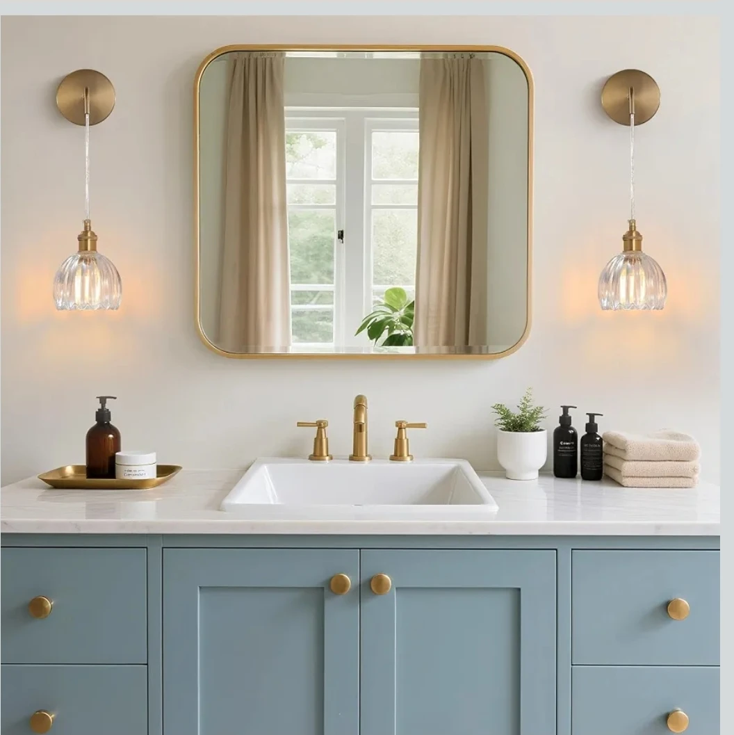 Set of 2 Wall Sconces with Glass Shades - photo 5