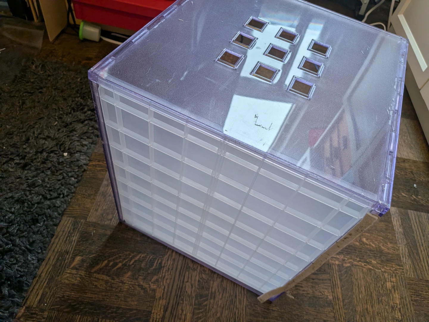 Purple plastic storage cube - photo 3