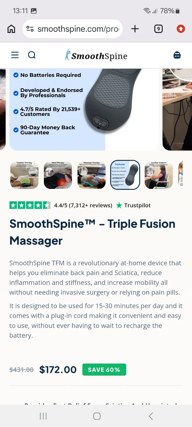 SmoothSpine Triple Fusion Massager