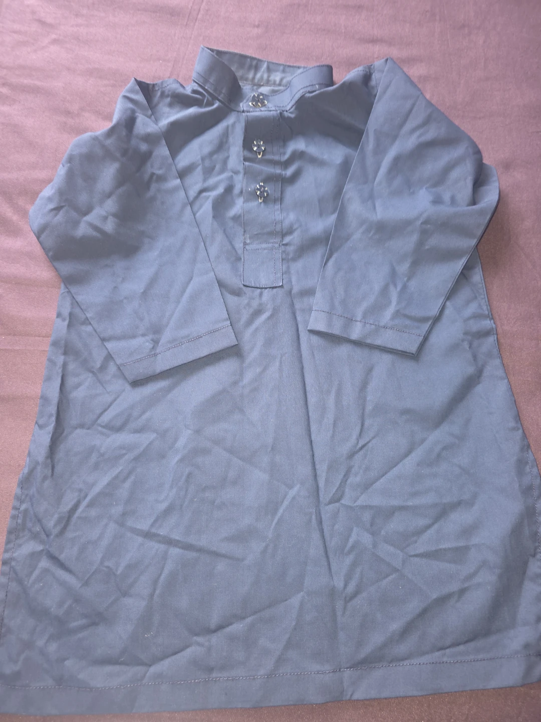 Boys Navy Blue Kurta Pajama Set - photo 2