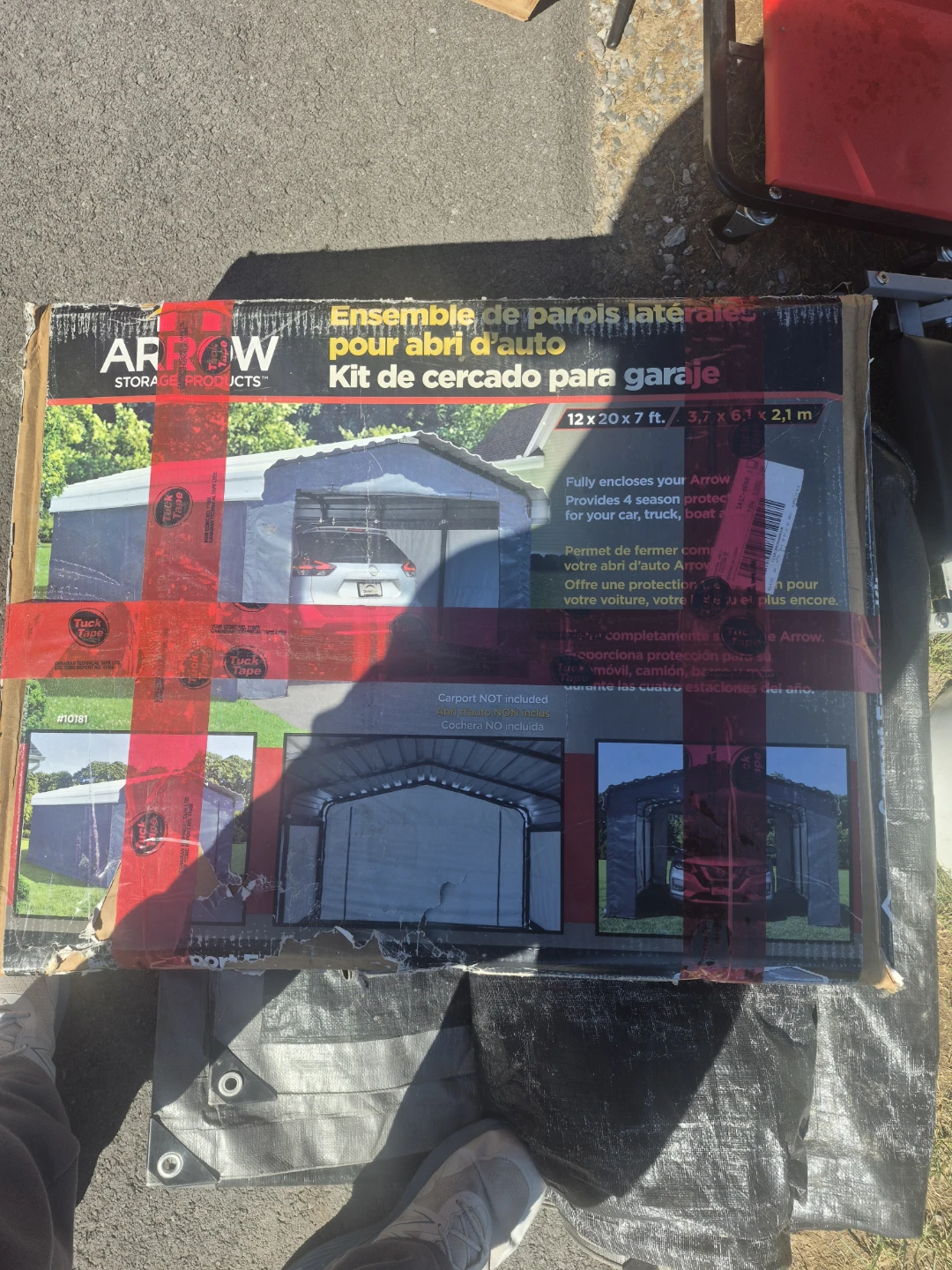 Arrow Carport Side Enclosure Kit 12x20x7 ft