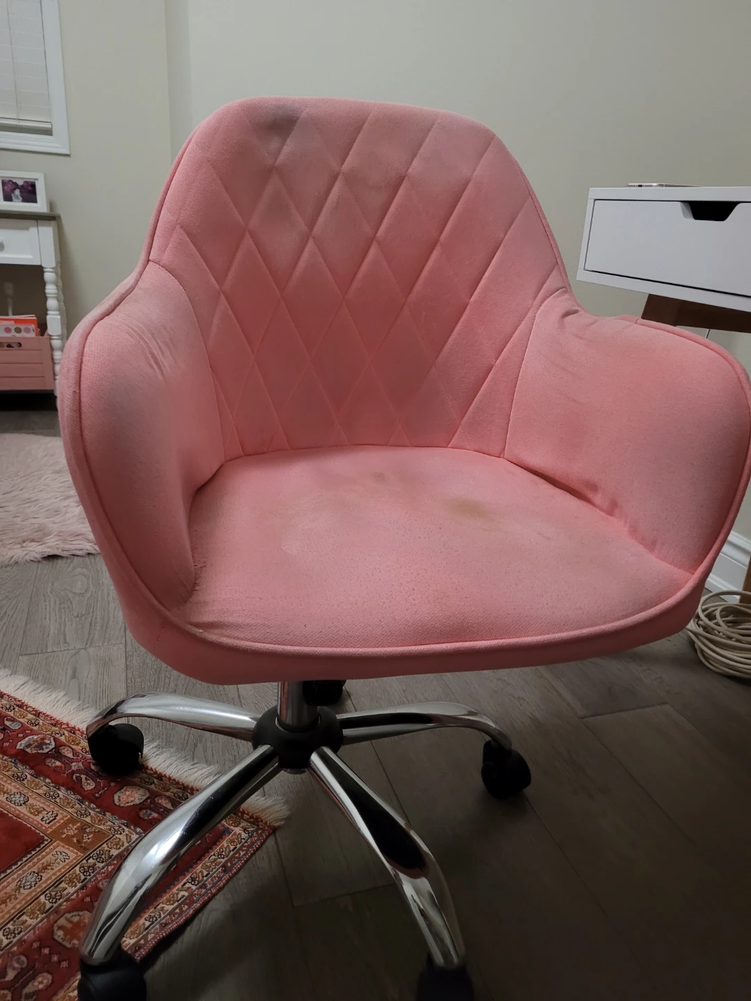 Pink Velvet Desk Chair