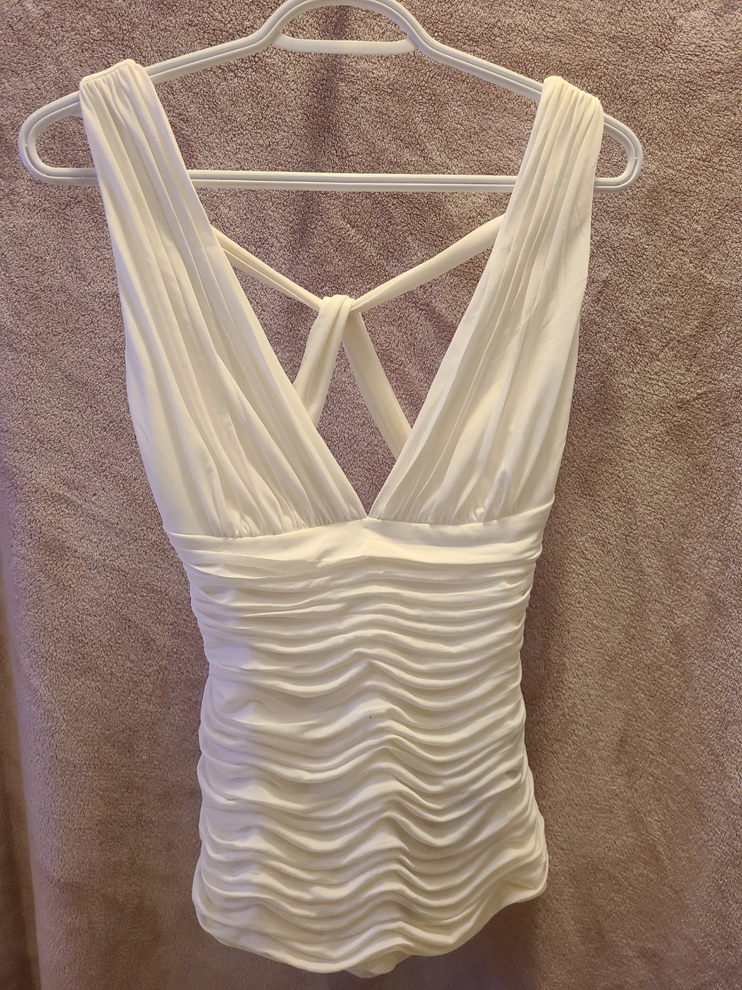 White Ruched Sleeveless Bodysuit