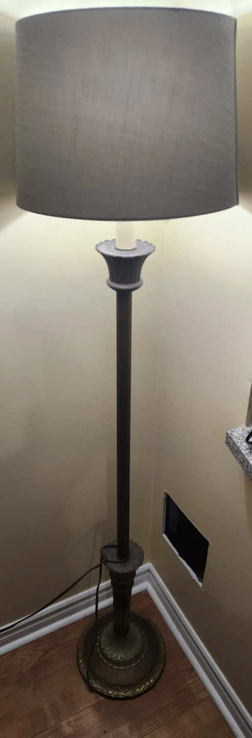 Vintage Style Floor Lamp with Grey Shade - photo 3