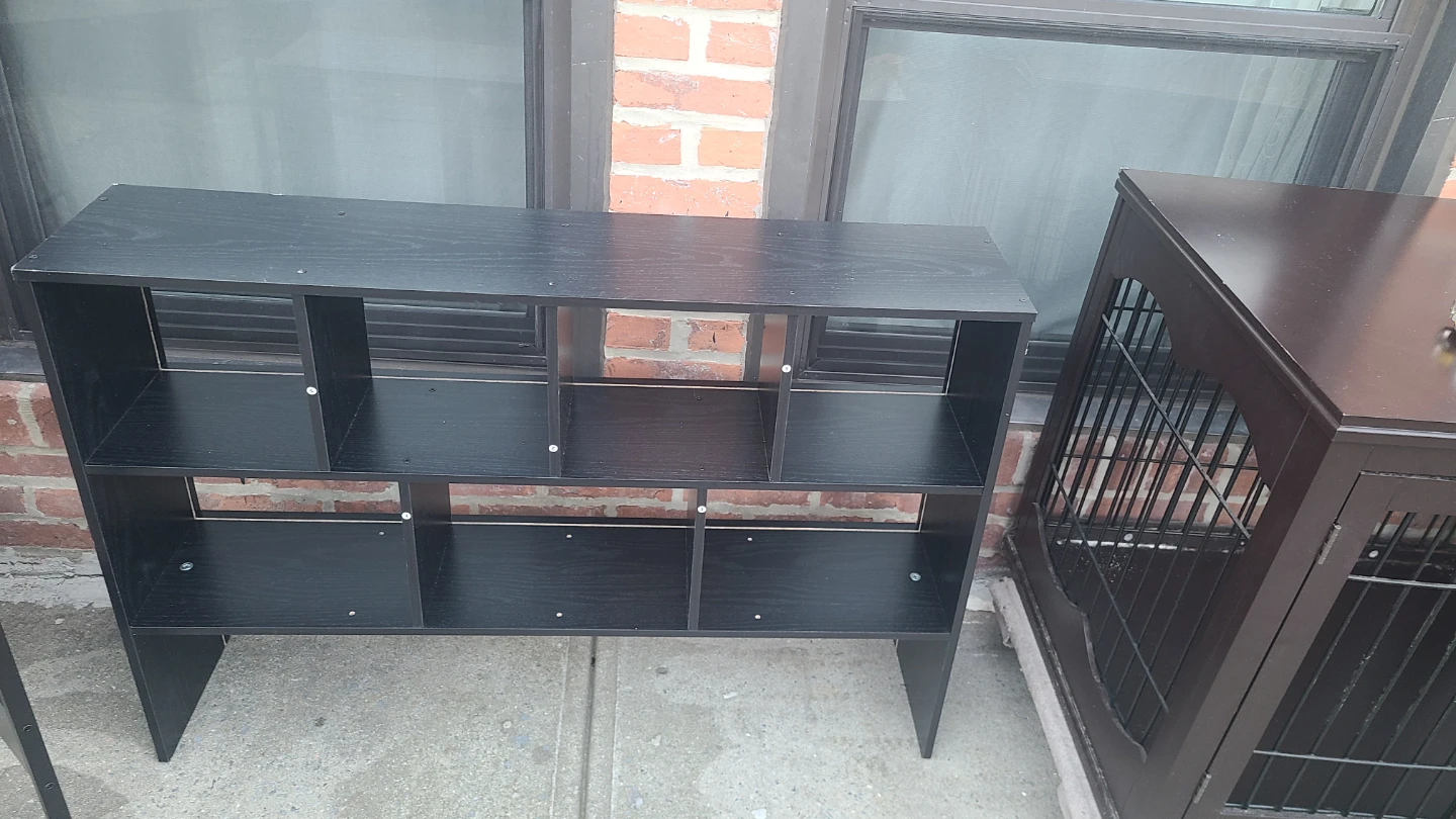 Black Wooden Storage Shelf Unit - photo 4