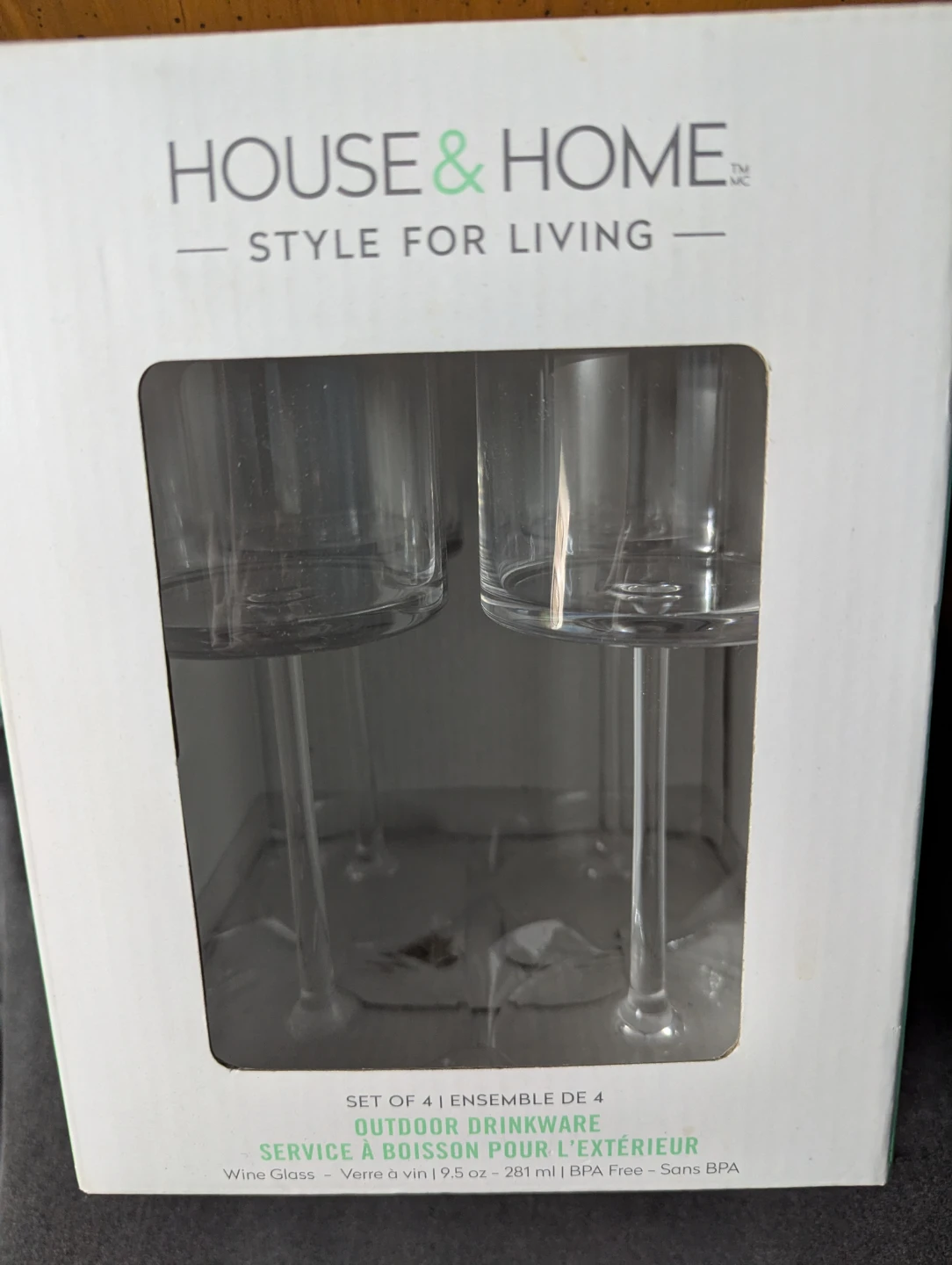 House & Home Outdoor Wine Glasses - Set of 4