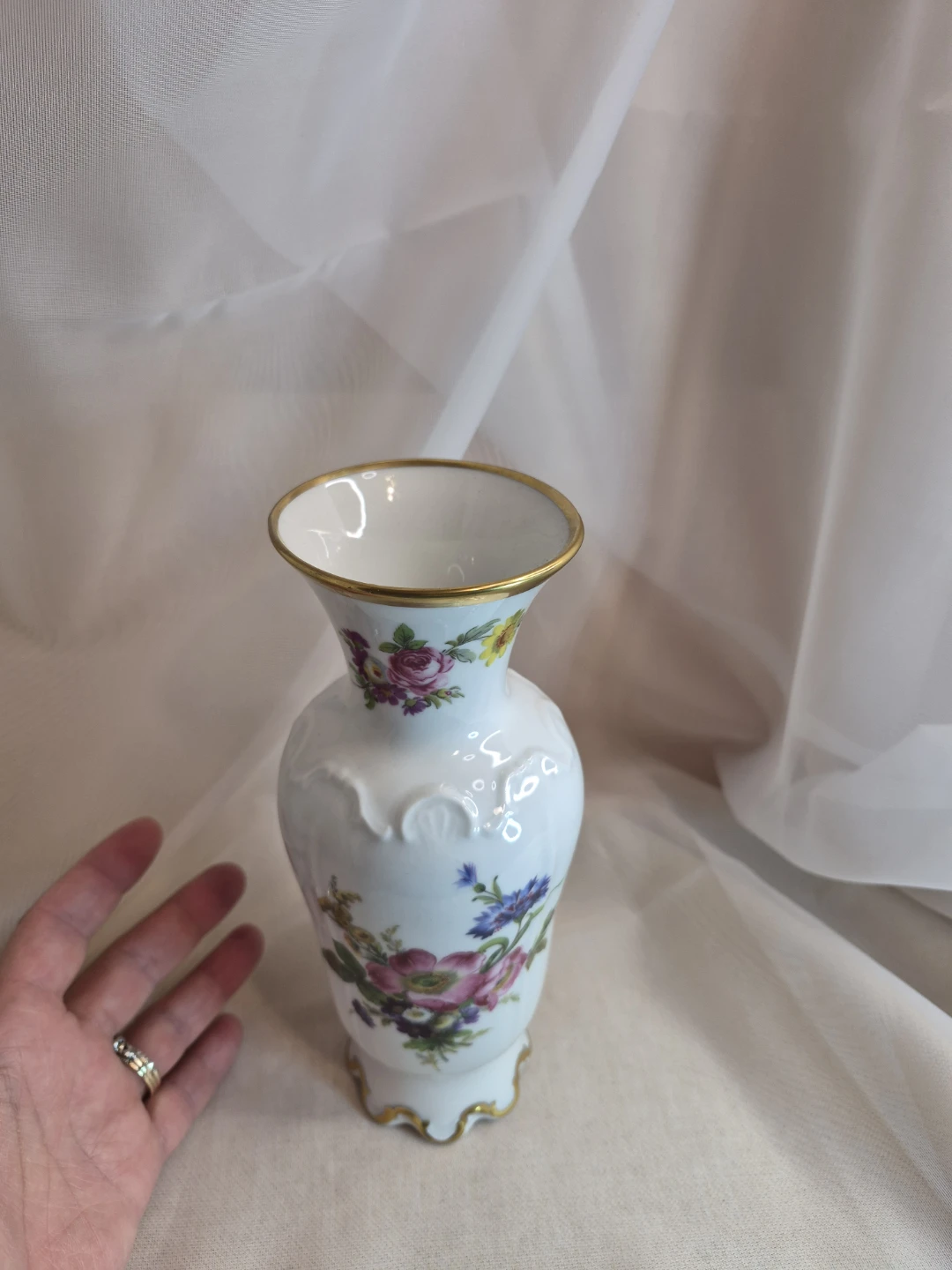 Royal Porzallan Bavaria KPM Germany Handarbeit Foral Vase - photo 4