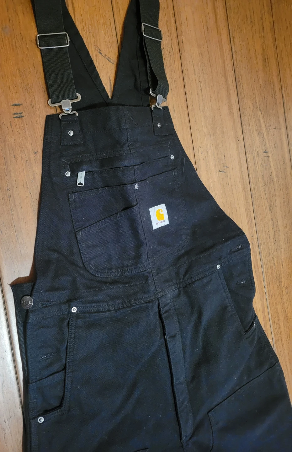 Carhartt Black Men Loose Fit Duck Insulated Bib Overall Sz Small - photo 2