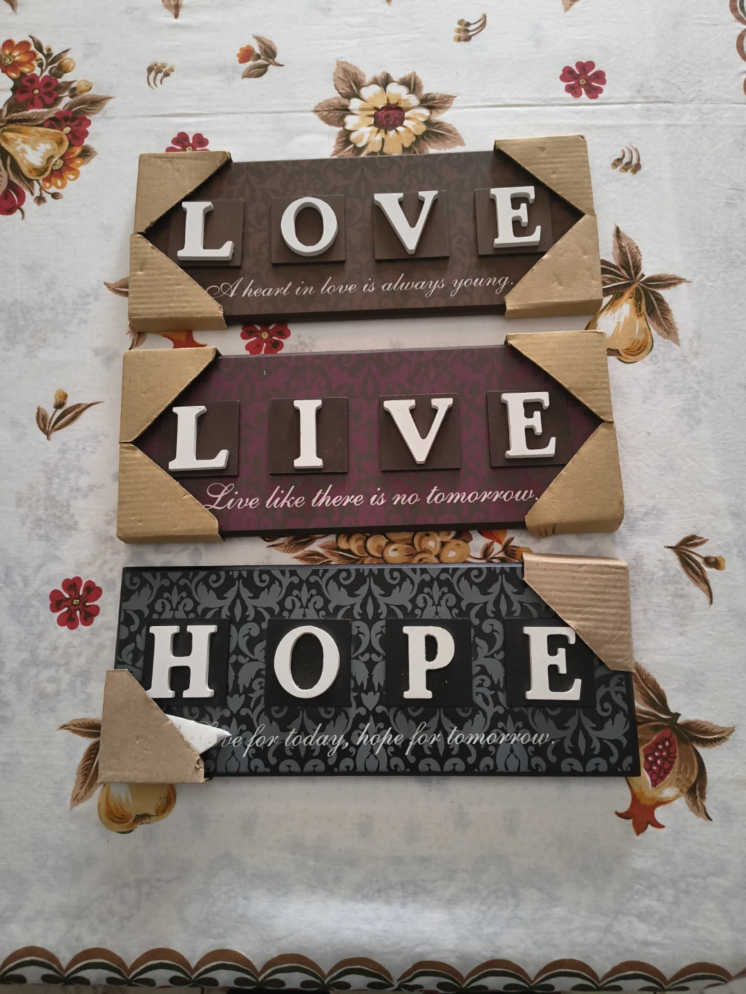 Set of 3 Inspirational Wall Art Signs