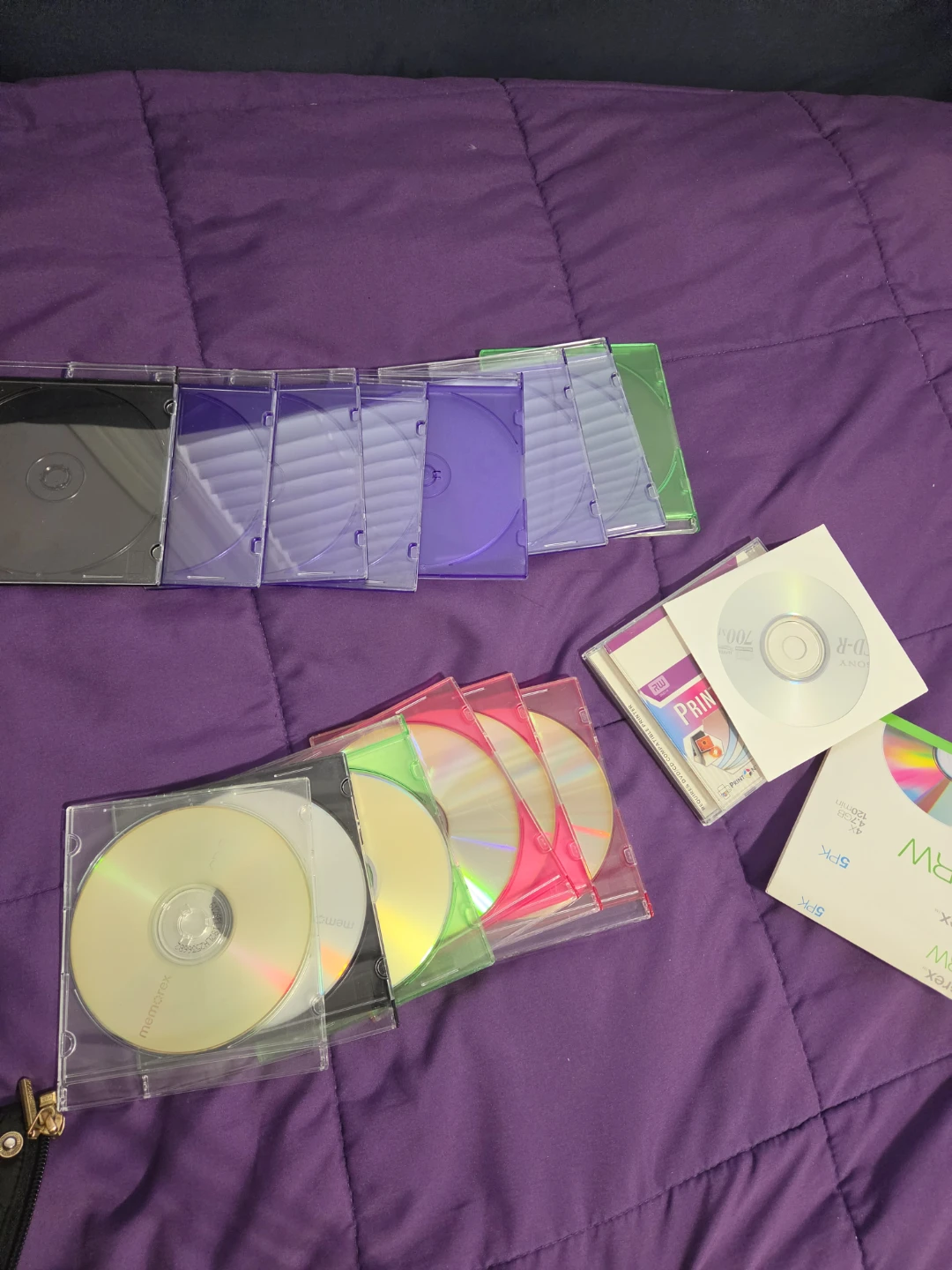 Assorted Blank CDs and DVDs with Slim Cases