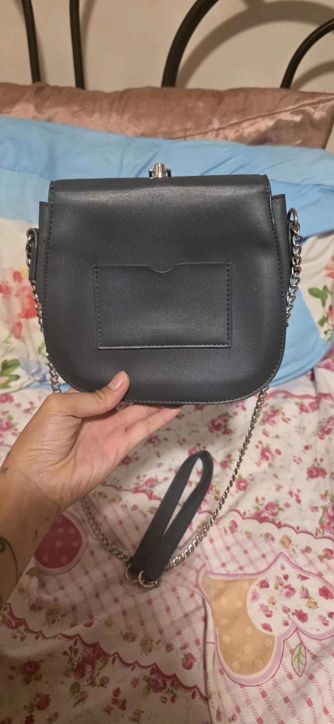 Dark Grey Crossbody Purse with Chain Strap - photo 4