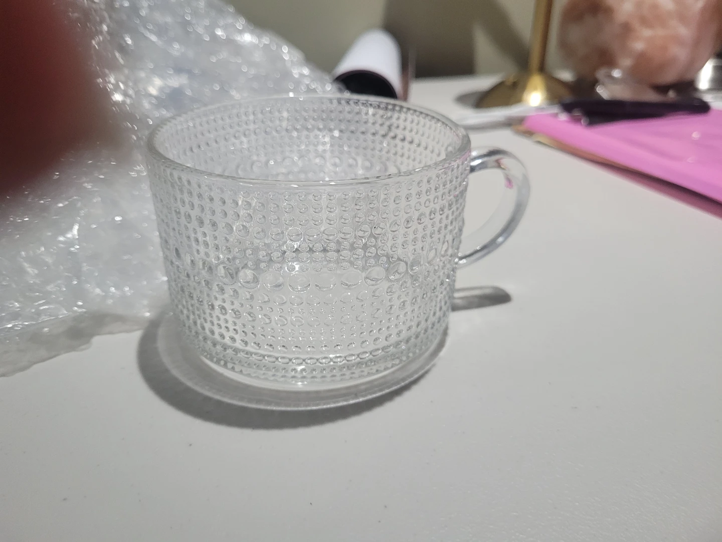 Glass beaded tea cups-set of 4