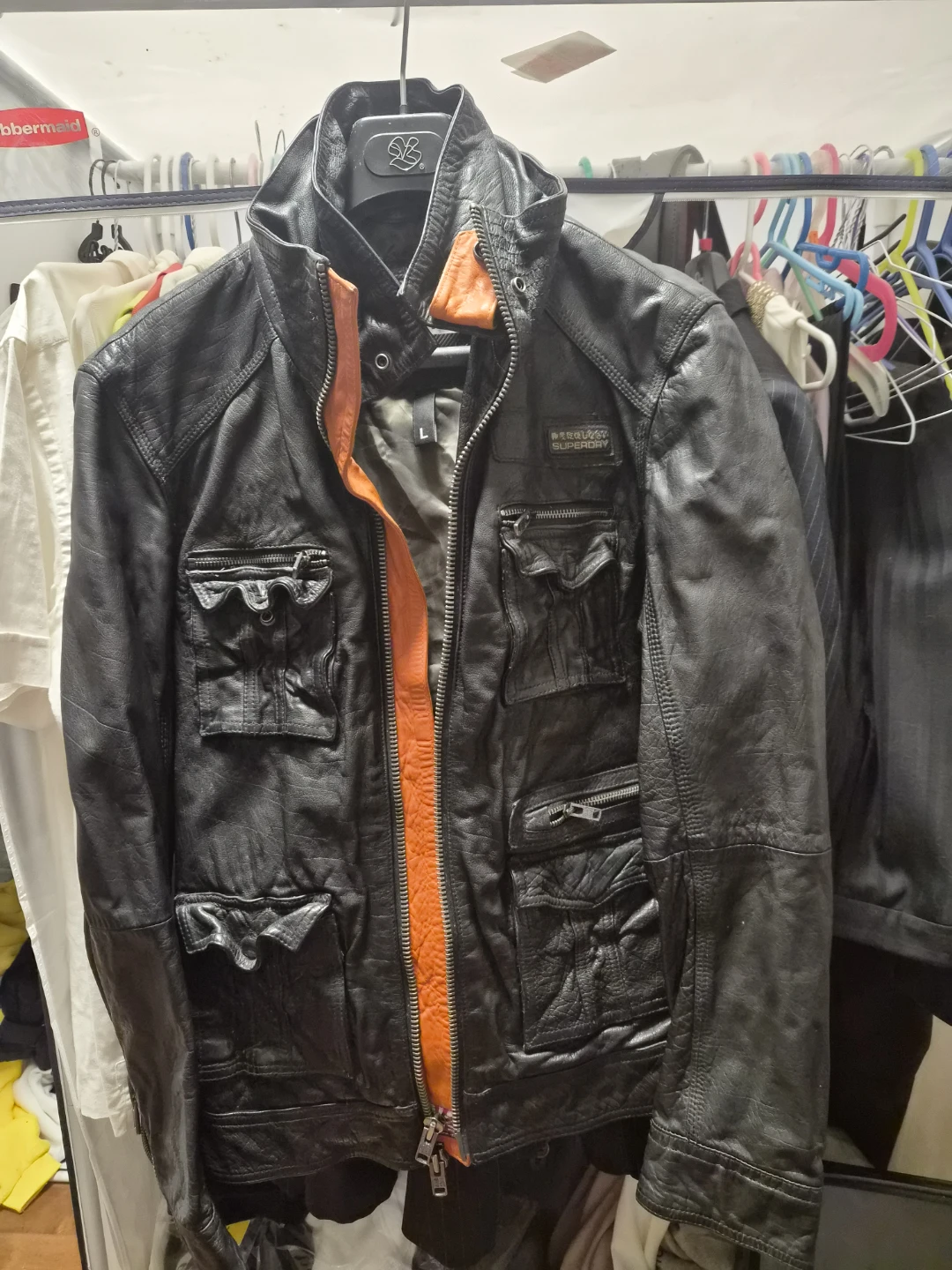 Superdry Genuine Leather Jacket Size Large