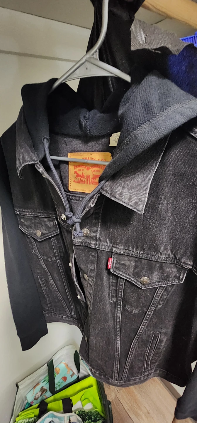 Levi's Black Denim Hoodie Jacket - photo 4
