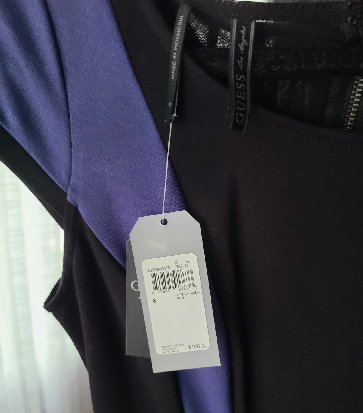 Guess Sleeveless Dress in Black and Purple - photo 3