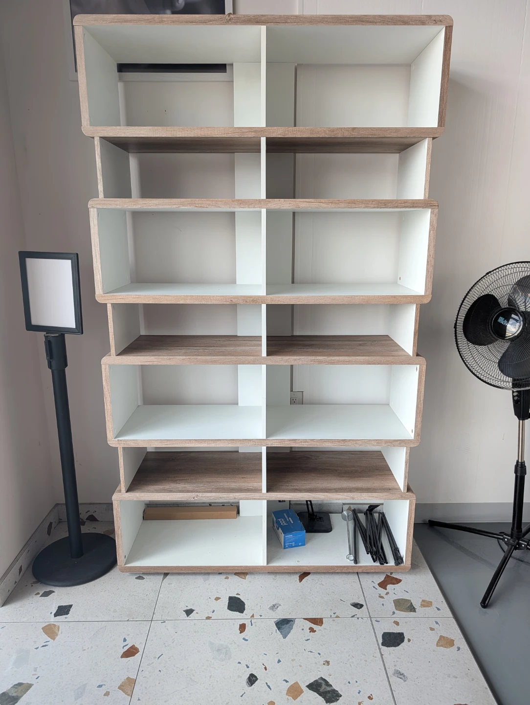 Modern Wood and White Open Bookshelf