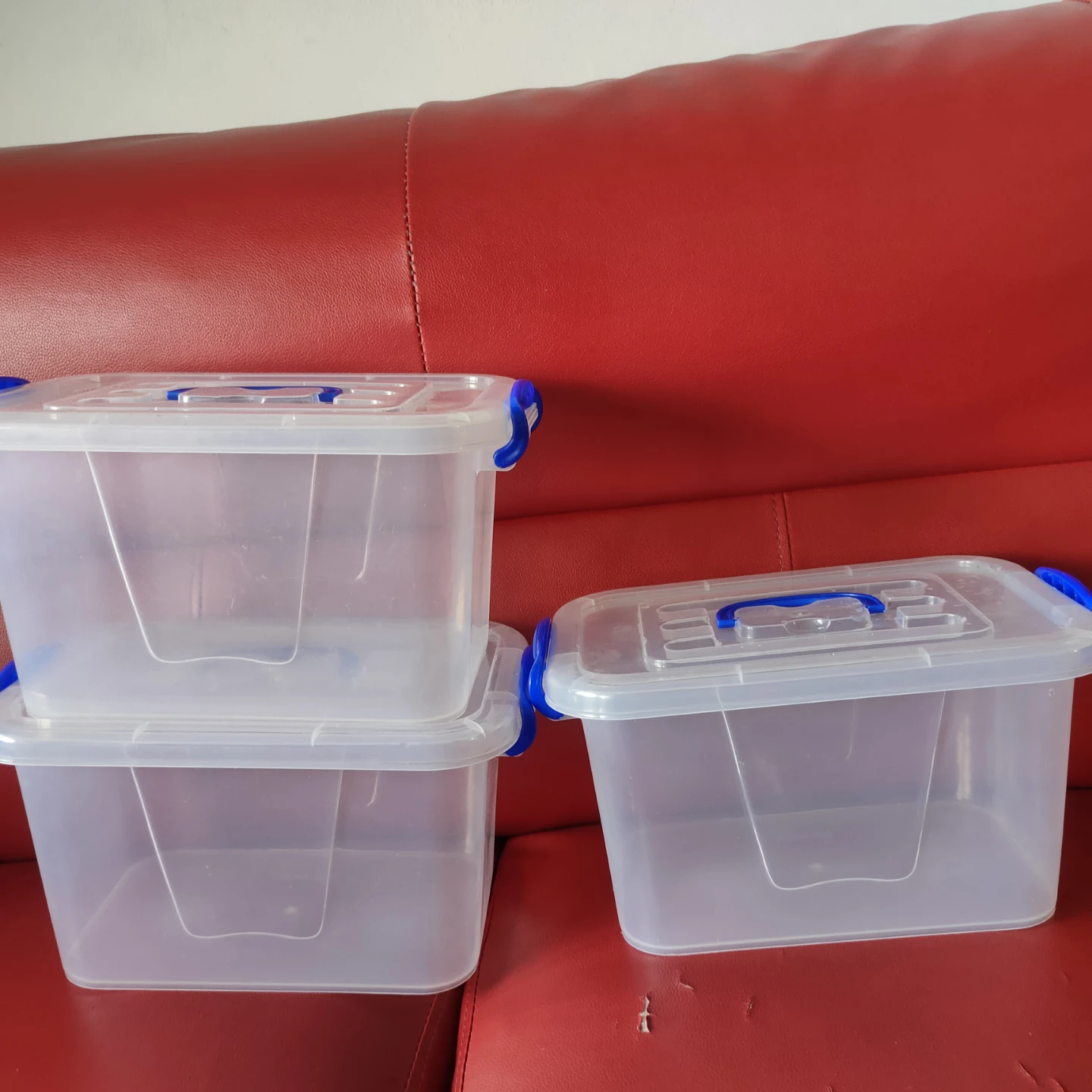 Set of 3 Clear Plastic Storage Bins - photo 2
