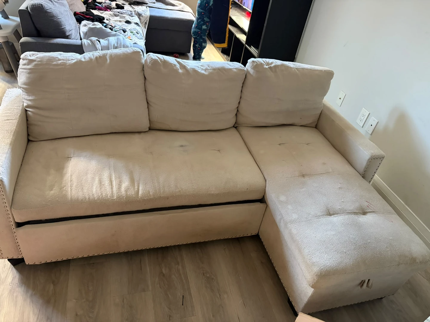 Beige Sectional Sofa and Wooden Dining Set - photo 2