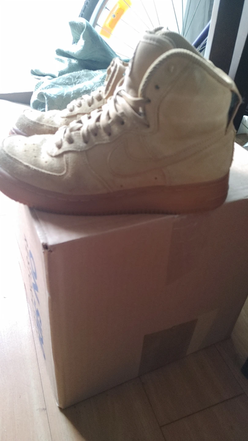 Nike Air Force 1 High Top Sneakers Tan