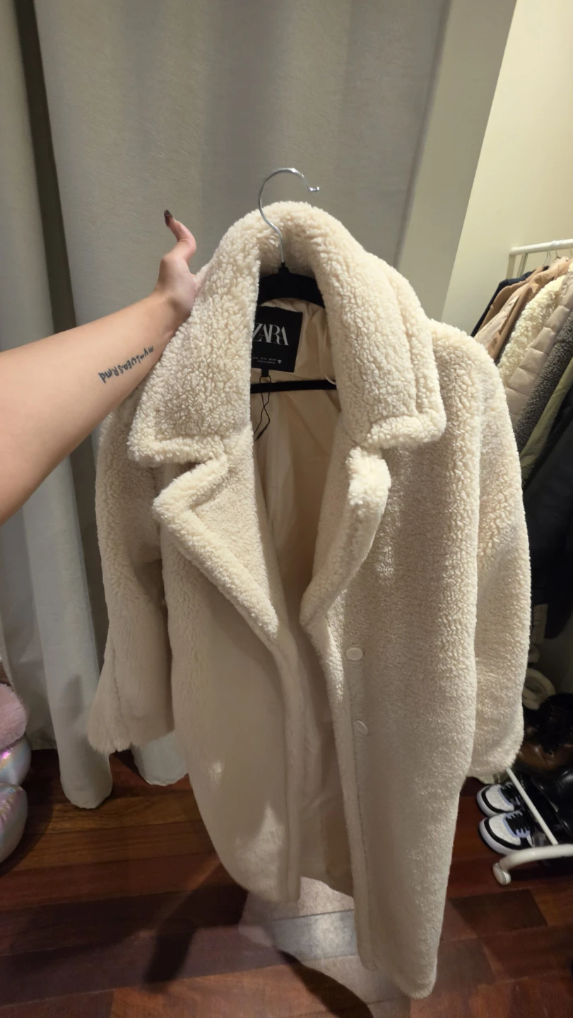 Zara Cream Teddy Coat - photo 4