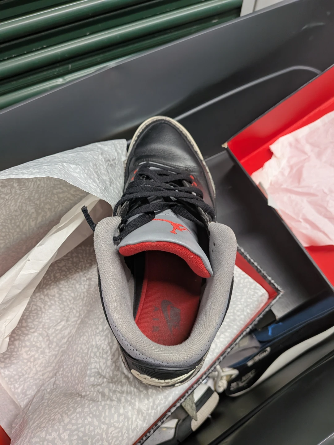 Nike Air Jordan 3 Retro Black Cement Sneakers - Size 13 - photo 2