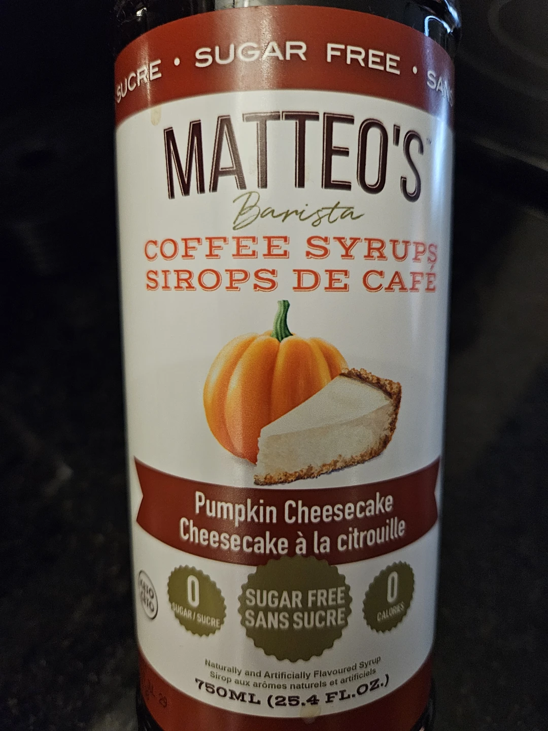Matteo's Pumpkin Cheesecake Sugar Free Coffee Syrup - photo 2