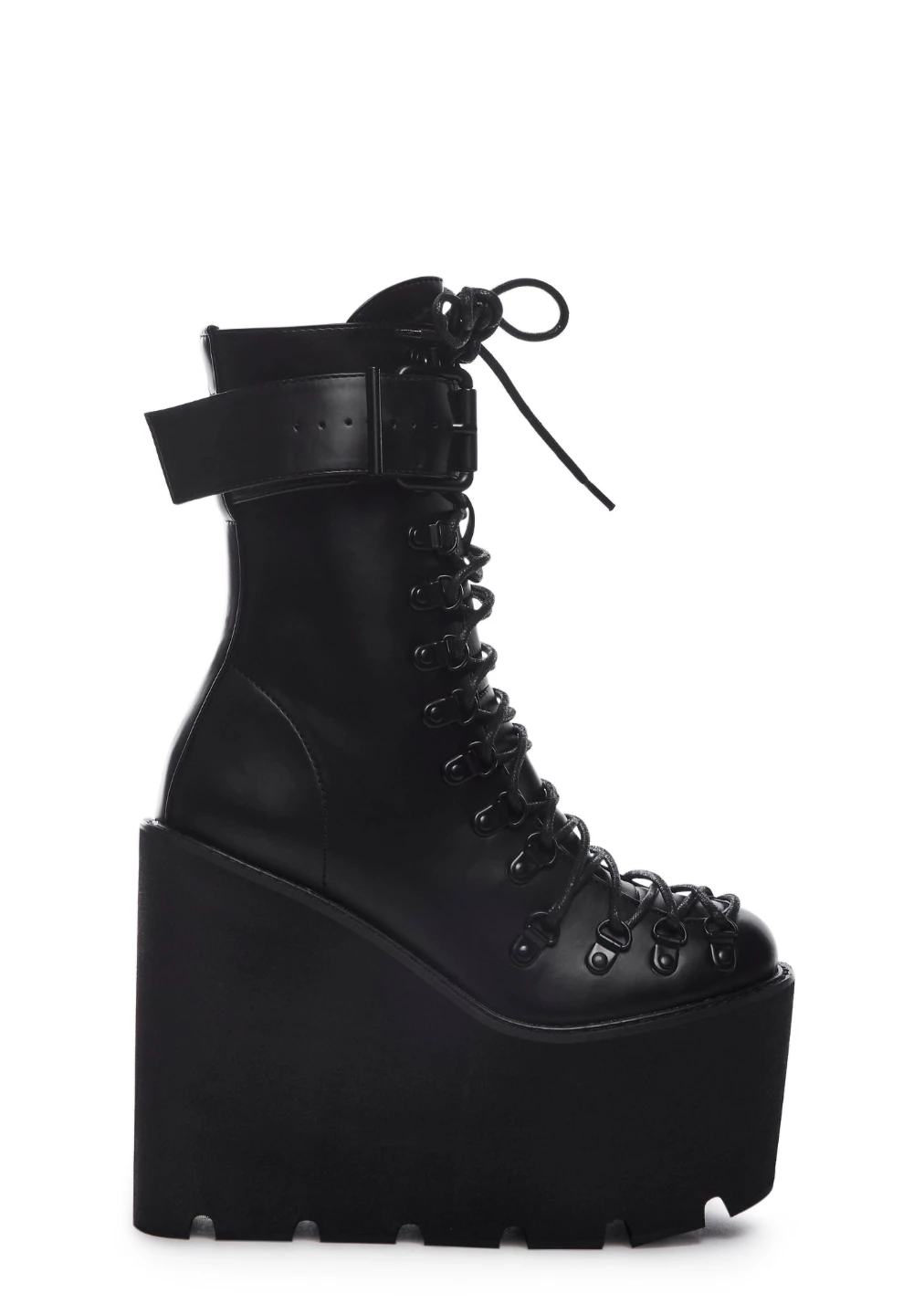 Black Platform Wedge Boots - photo 2