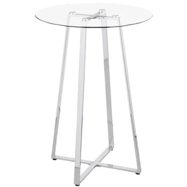 Set of Two Grey Fabric Bar Stools with Round Glass Table - photo 2