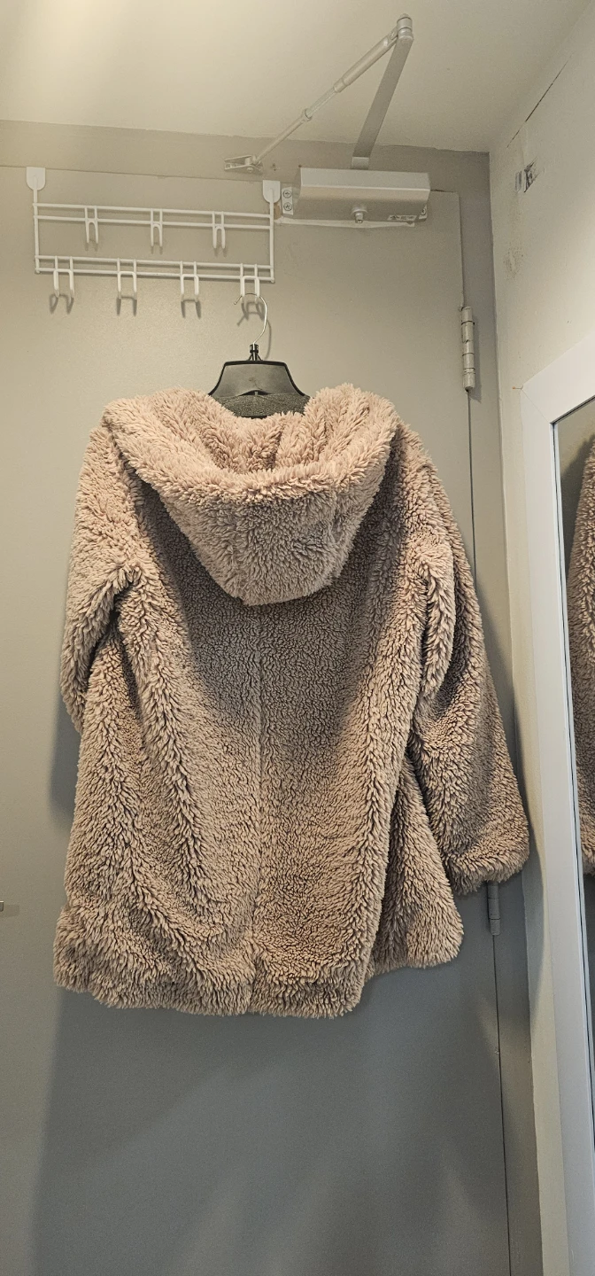 Gap Beige Fuzzy Fleece Hooded Jacket - photo 4