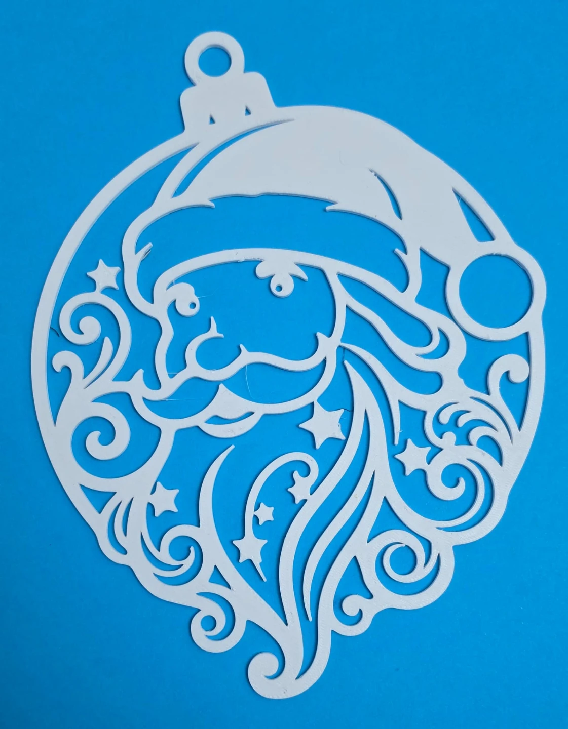 White Santa Christmas Ornament