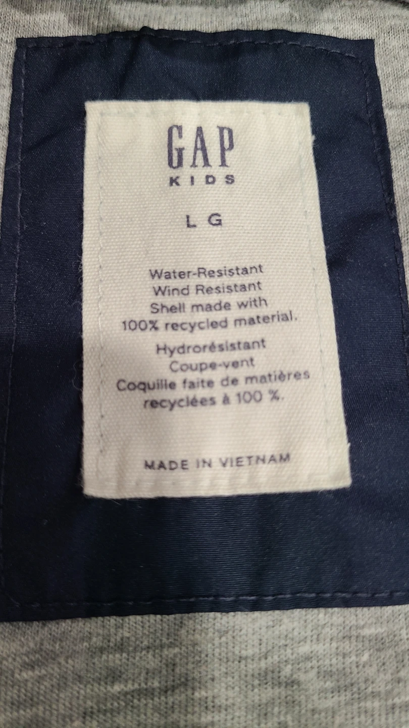 Gap Kids Water/Wind Resistant Navy Hooded Jacket (Large 10-11) - photo 4